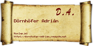 Dörnhöfer Adrián névjegykártya