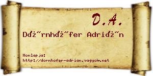Dörnhöfer Adrián névjegykártya
