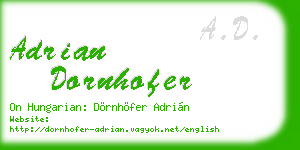 adrian dornhofer business card